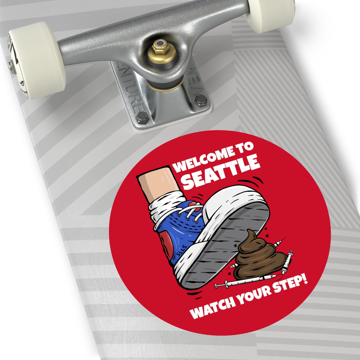 Welcome to Seattle | Red Round Vinyl Sticker