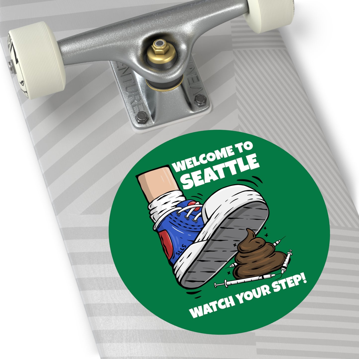 Welcome to Seattle | Green Round Vinyl Sticker